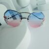 Chanel Oversized Gradient Pink Blue Rhinestone Sunglasses