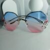 Chanel Oversized Gradient Pink Blue Rhinestone Sunglasses