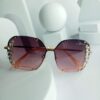 Chanel Oversized Gradient Pink Blue Rhinestone Sunglasses
