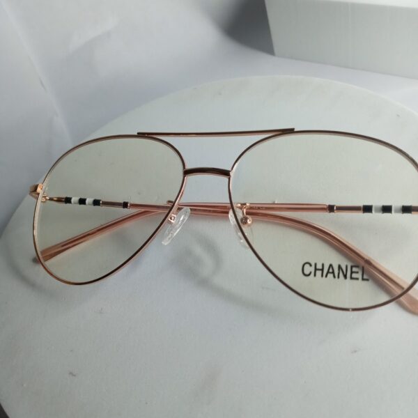 Chanel Unisex Rose Gold Thin Frame Oval Eyeglasses CH334