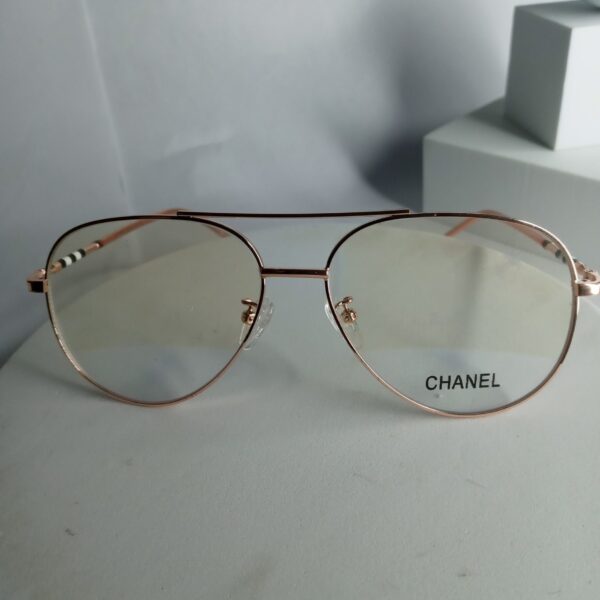 Chanel Unisex Rose Gold Thin Frame Oval Eyeglasses CH334