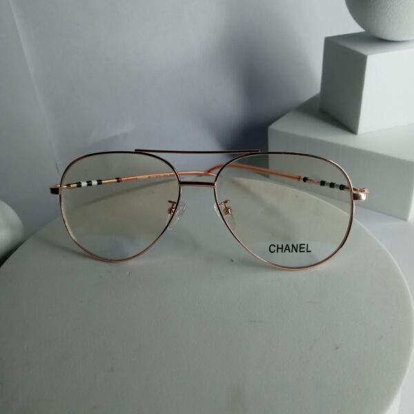 Chanel Unisex Rose Gold Thin Frame Oval Eyeglasses CH334