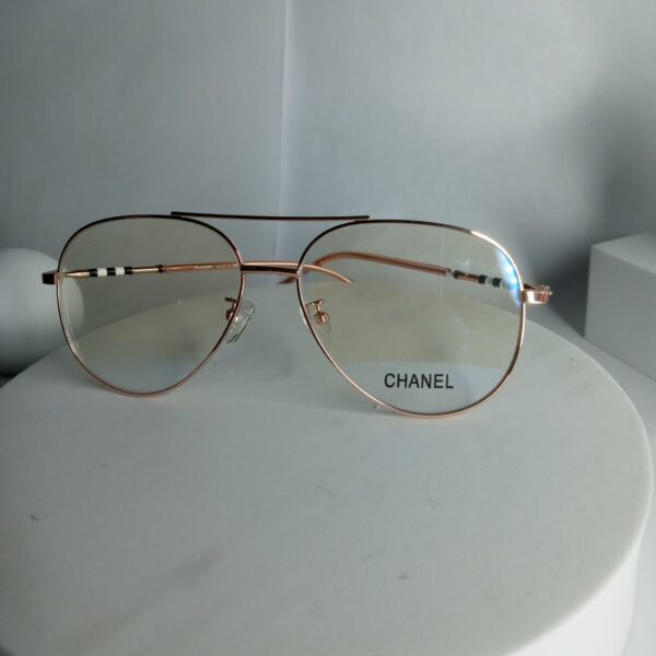 Chanel Unisex Rose Gold Thin Frame Oval Eyeglasses CH334