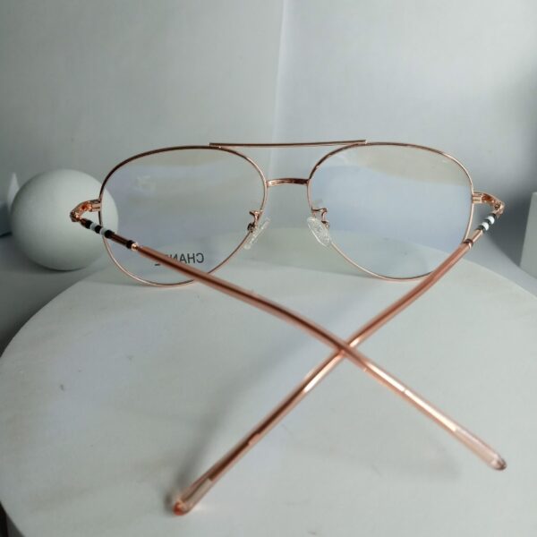 Chanel Unisex Rose Gold Thin Frame Oval Eyeglasses CH334