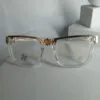 Chrome Hearts CH87 Clear Frame Blue Light Filter Glasses with Gold Accents