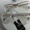Chrome Hearts CH87 Clear Frame Blue Light Filter Glasses with Gold Accents