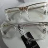 Chrome Hearts CH87 Clear Frame Blue Light Filter Glasses with Gold Accents