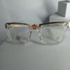 Chrome Hearts CH87 Clear Frame Blue Light Filter Glasses with Gold Accents