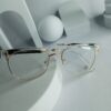 Chrome Hearts Transparent Gold Browline Eyeglasses CH316