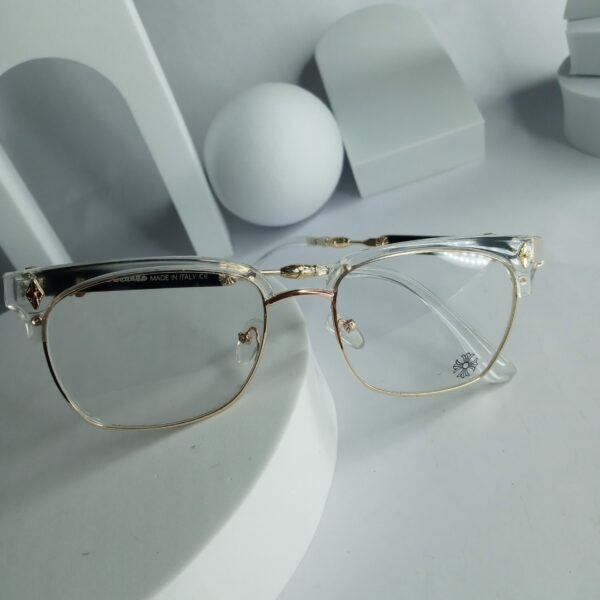 Chrome Hearts Transparent Gold Browline Eyeglasses CH316