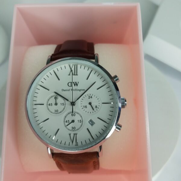 Daniel Wellington Classic Chronograph Men's Watch with Brown Leather Strap