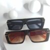 Dior DR68 Black Rectangle Sunglasses with Brown Gradient Lens