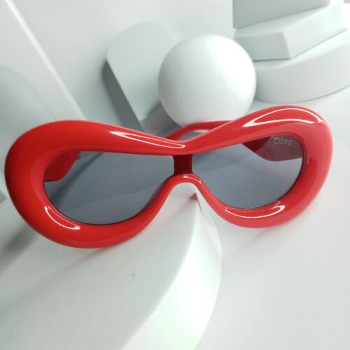 Dior Red Oversized Bubble Frame Sunglasses