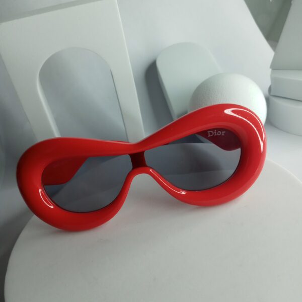 Dior Red Oversized Bubble Frame Sunglasses
