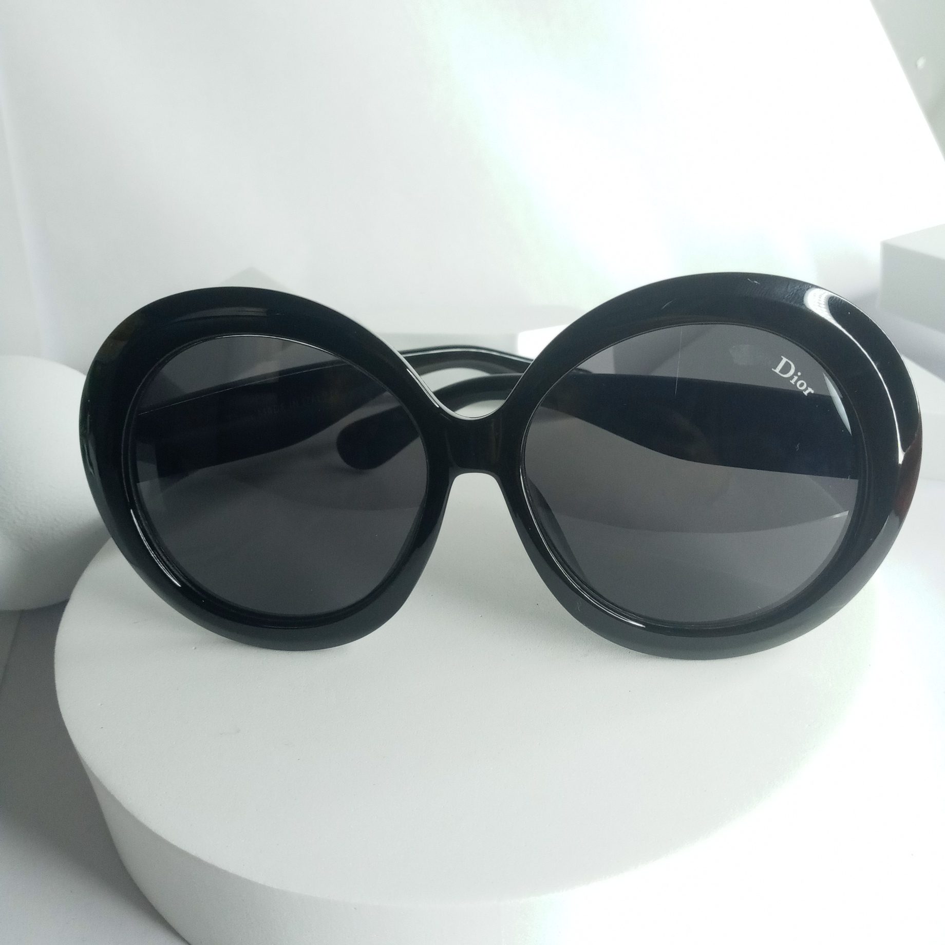 Dior Women's Oversized Round Black Sunglasses