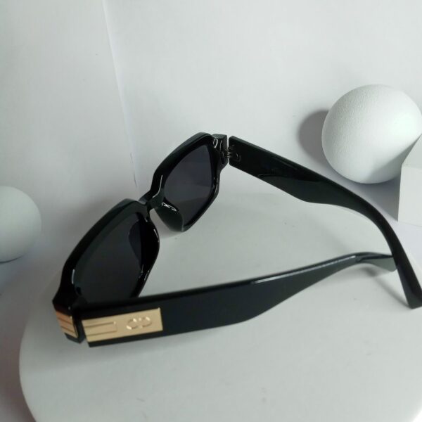 Dior Black Square Sunglasses with Gold Accents DR72