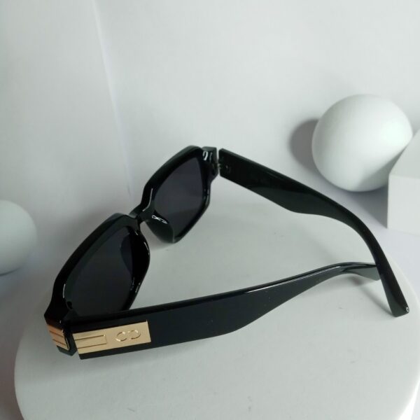 Dior Black Square Sunglasses with Gold Accents DR72