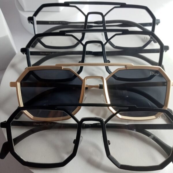 Dior Octagon Gold Thin Frame Men's Sunglasses