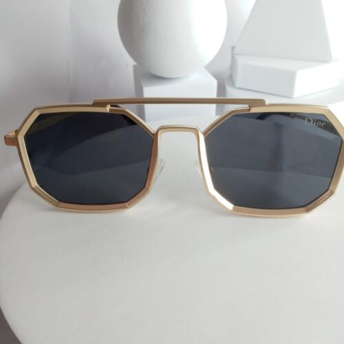 Dior Octagon Gold Thin Frame Men's Sunglasses