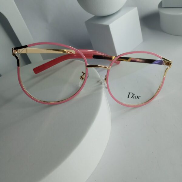 Dior Pink  Gold Round Metal Frame Eyeglasses DR337