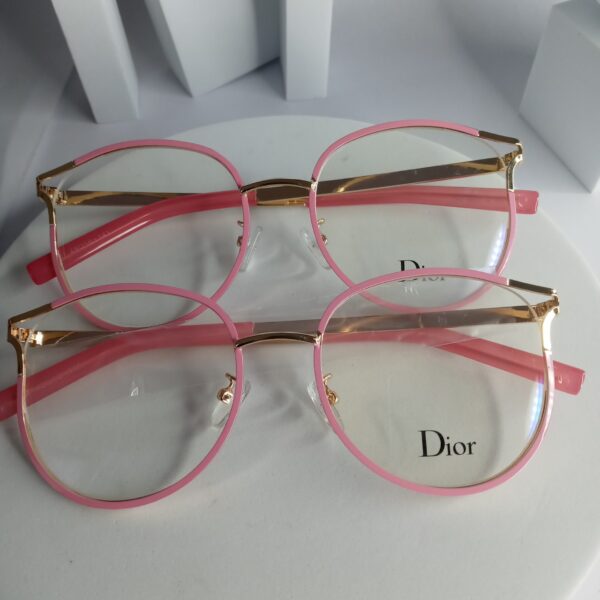 Dior Pink  Gold Round Metal Frame Eyeglasses DR337