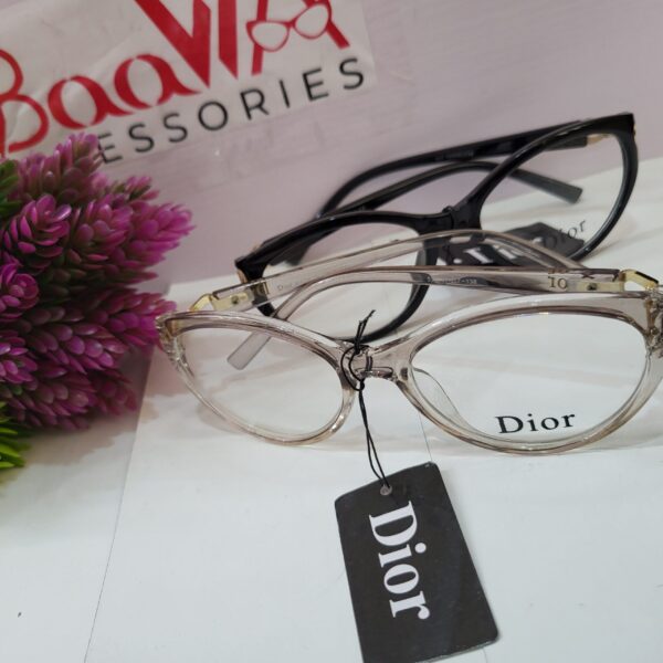 Dior Cat-Eye Full-Rim Fashion Eyeglasses - Black  Clear Frame Duo