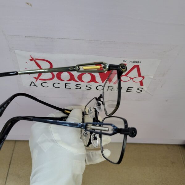 Dior Men's Thin Metal Rectangle Eyeglasses with Spring Hinges DR344