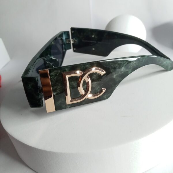 Dolce  Gabbana Green Marble Rectangular Sunglasses