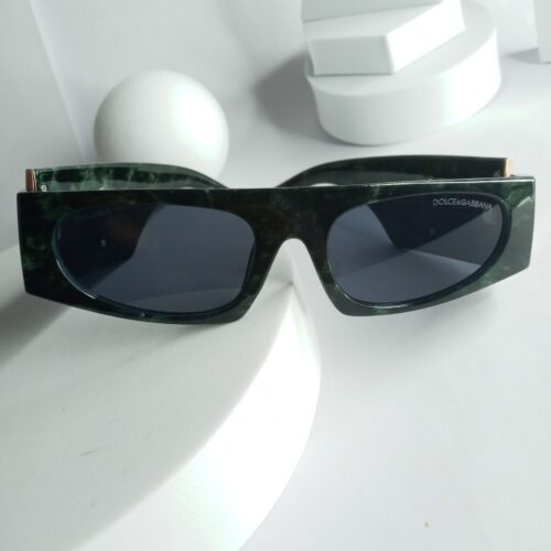 Dolce  Gabbana Green Marble Rectangular Sunglasses