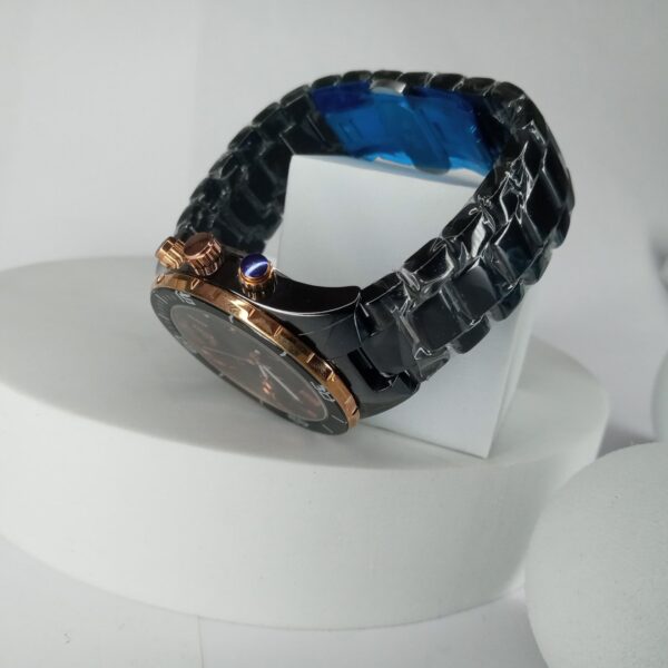 Emporio Armani Ceramica White  Rose Gold Chronograph Men's Watch