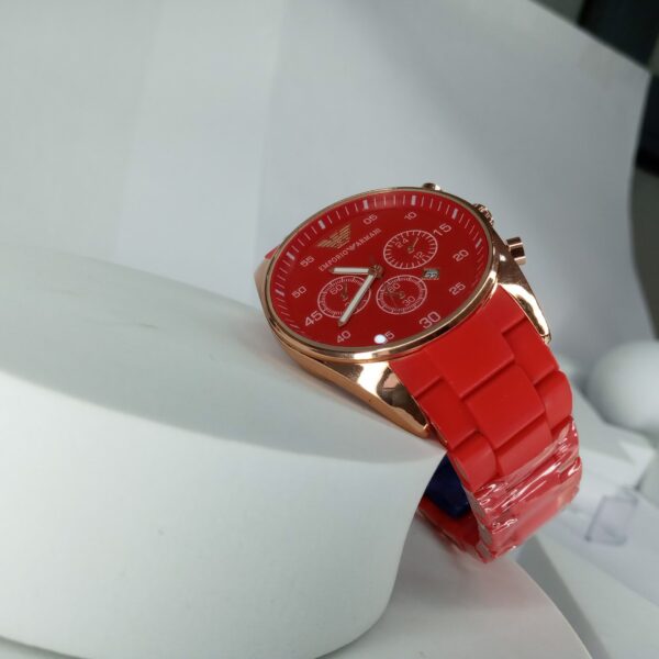 Emporio Armani Men's Red Rubber Chronograph Watch