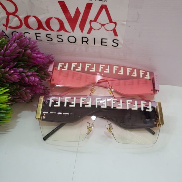 Fendi FE387 Unisex Oversized Shield Frameless Fashion Sunglasses