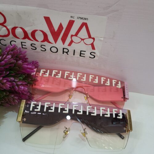 Fendi FE387 Unisex Oversized Shield Frameless Fashion Sunglasses