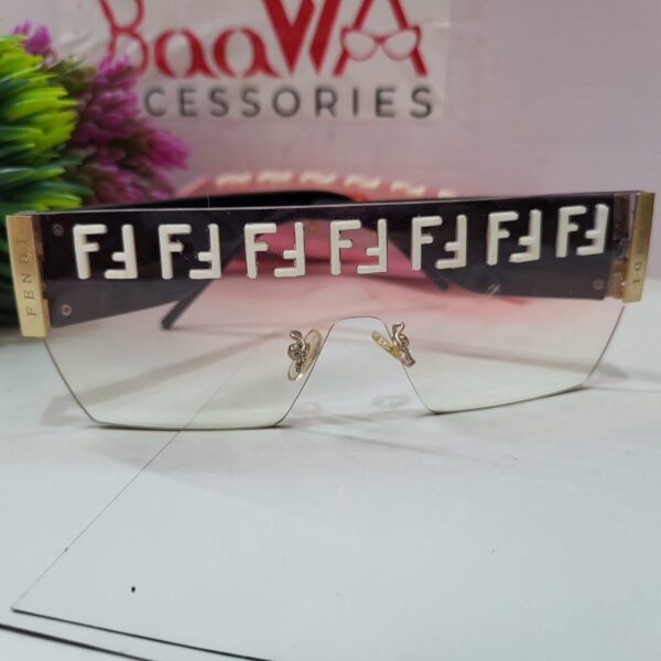 Fendi FE387 Unisex Oversized Shield Frameless Fashion Sunglasses