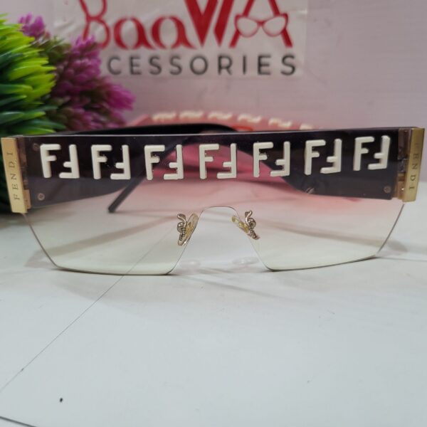 Fendi FE387 Unisex Oversized Shield Frameless Fashion Sunglasses