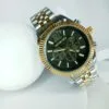 Michael Kors Men's Two-Tone Gold  Silver Stainless Steel Chronograph Watch with Black Dial