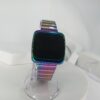 Designer Iridescent Digital Touchscreen Smartwatch with Metal Band