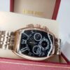 Franck Muller Tonneau Chronograph Men's Watch with Black Dial  Stainless Steel Band
