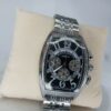 Franck Muller Tonneau Chronograph Men's Watch with Black Dial  Stainless Steel Band
