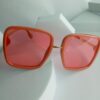 Gucci Oversized Square Sunglasses GU83 - Orange Frame, Pink Lenses