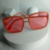 Gucci Oversized Square Sunglasses GU83 - Orange Frame, Pink Lenses