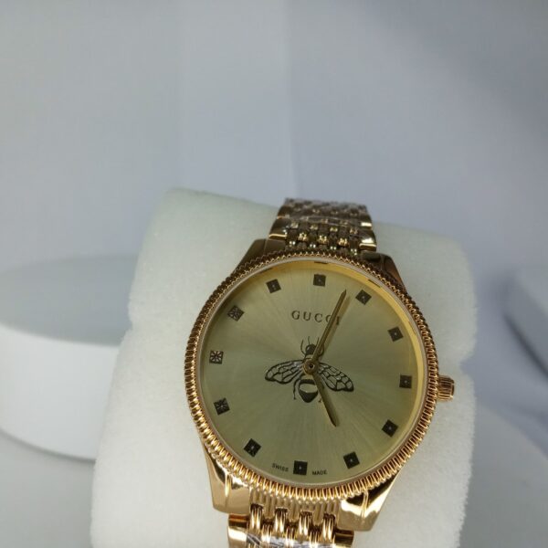 Gucci Gold-Tone Bee Motif Women's Quartz Chain Watch