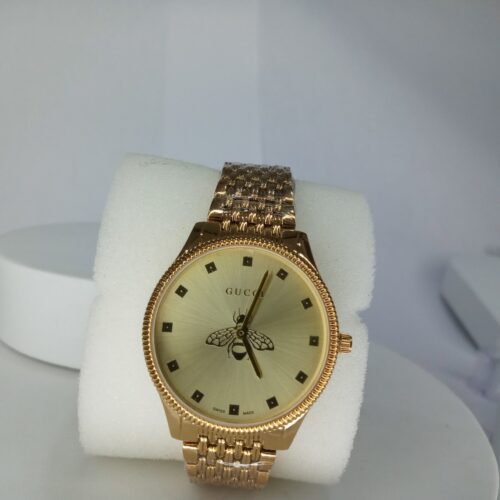 Gucci Gold-Tone Bee Motif Women's Quartz Chain Watch