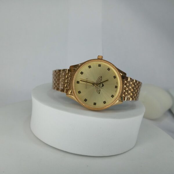 Gucci Gold-Tone Bee Motif Women's Quartz Chain Watch