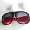 Gucci Black Frame Red Arm Shield Sunglasses with Purple Gradient Lenses