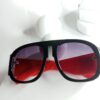 Gucci Black Frame Red Arm Shield Sunglasses with Purple Gradient Lenses