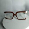 Gucci Unisex Brown Oversized Square Frame Glasses with Textured Temples
