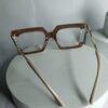 Gucci Unisex Brown Oversized Square Frame Glasses with Textured Temples