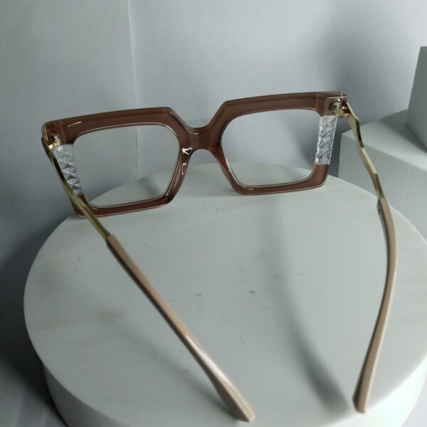 Gucci Unisex Brown Oversized Square Frame Glasses with Textured Temples