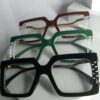 Gucci Unisex Brown Oversized Square Frame Glasses with Textured Temples